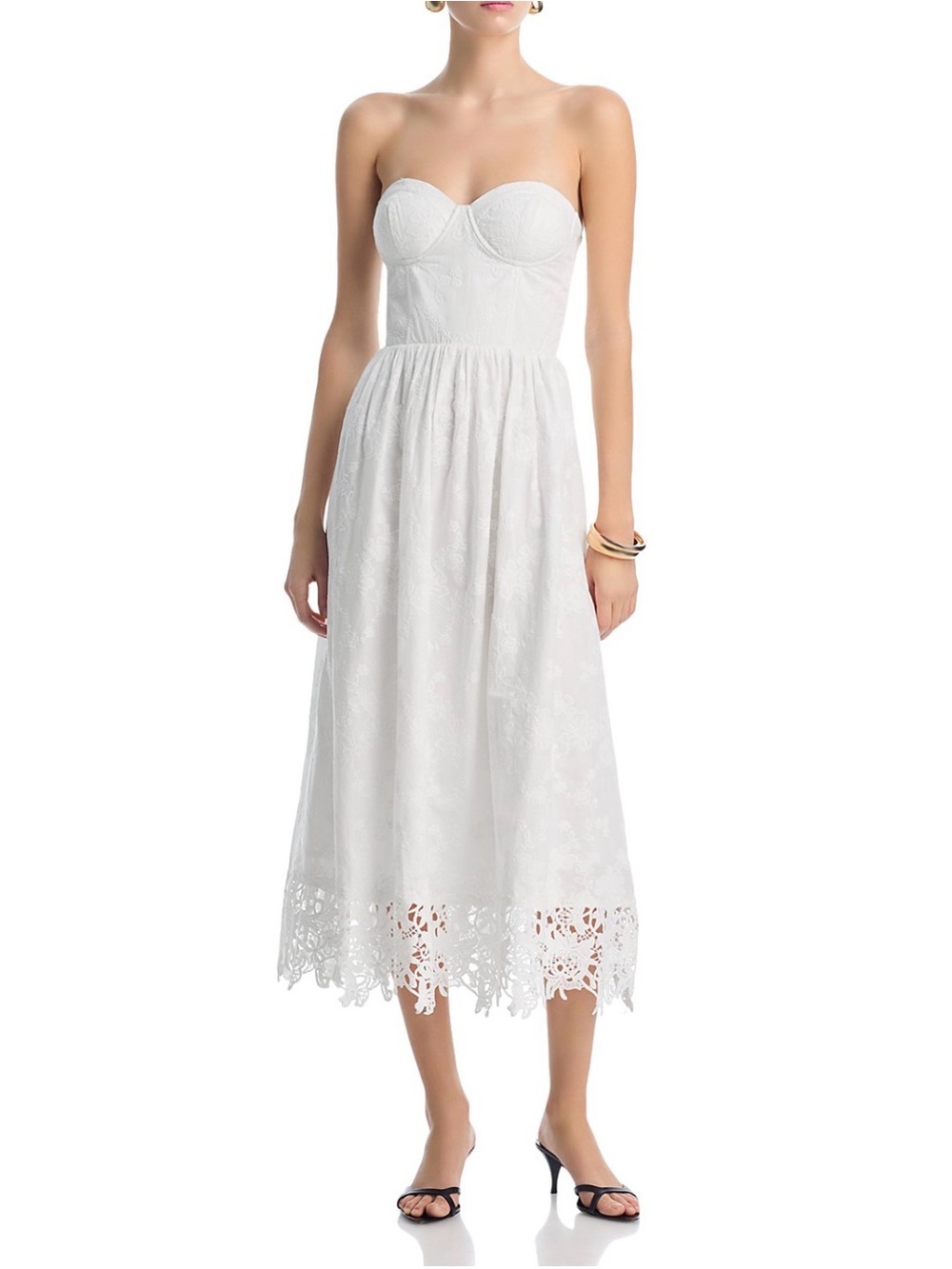 NWT - Aqua Bustier Lace Midi Dress